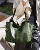 Torba skórzana wysokogatunkowa na ramię styl miejski shoulder leather bag - MARCO MAZZINI zielona