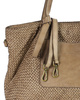 Oryginalna torebka pleciona damska skórzany shopper bag - MARCO MAZZINI beż taupe