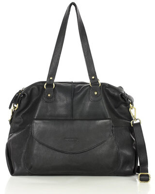Elegancka skórzana torba na ramię A4 Marco Mazzini - Shopper bag czarna, pojemna do pracy