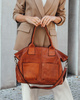 Torebka skórzana shopper bag - MARCO MAZZINI camel