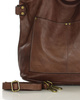 Torebka skórzana XL shopper vintage bag z kieszeniami vera pelle - MARCO MAZZINI czekoladowy brąz