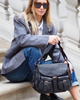 MARCO MAZZINI Skórzana torebka listonoszka z kieszeniami safari handmade bag czarna