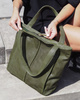 Miękka torba typu shopper skórzana na ramię - MARCO MAZZINI - zielona
