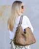 MARCO MAZZINI Miejska torebka skórzana na ramię city sholder handmade bag beżowy