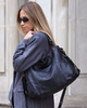 MARCO MAZZINI Miejska torebka skórzana na ramię city sholder handmade bag czarny