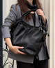 Torba skórzana wysokogatunkowa na ramię styl miejski shoulder leather bag - MARCO MAZZINI czarna